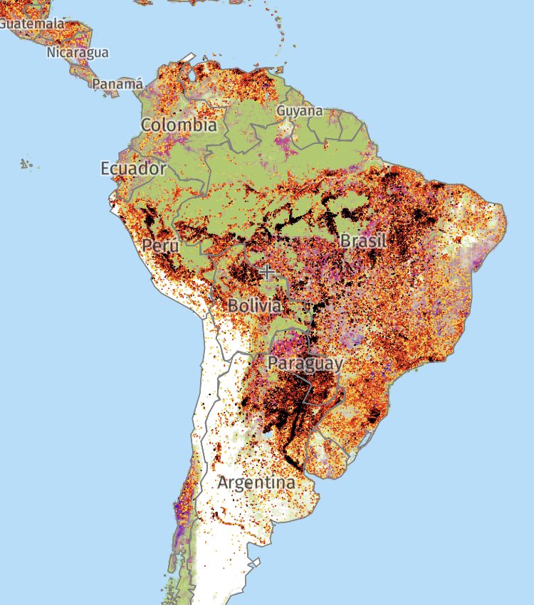 Incendios en América del Sur, agosto 2020
