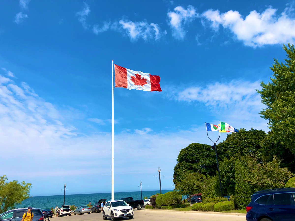 There is a large flag in Southampton #, presumably to send a message to Michigan, just there, over the horizon a spell. All the other provincial & territory flags run up the Main Street.