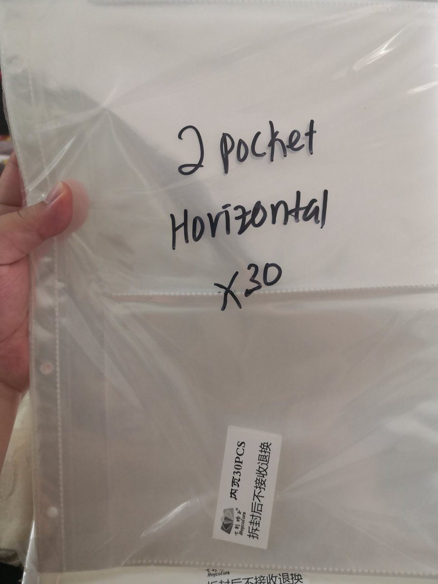 2. 2 pocket horizontal x30-RM 10/set-1set 10 sleeves-can mix with other sleeves : but one type for sleeves must have minimum of 5 pcs. Exp: 5pcs for 9 pocket sleeves and 5 pcs for 4 pocket sleeves.