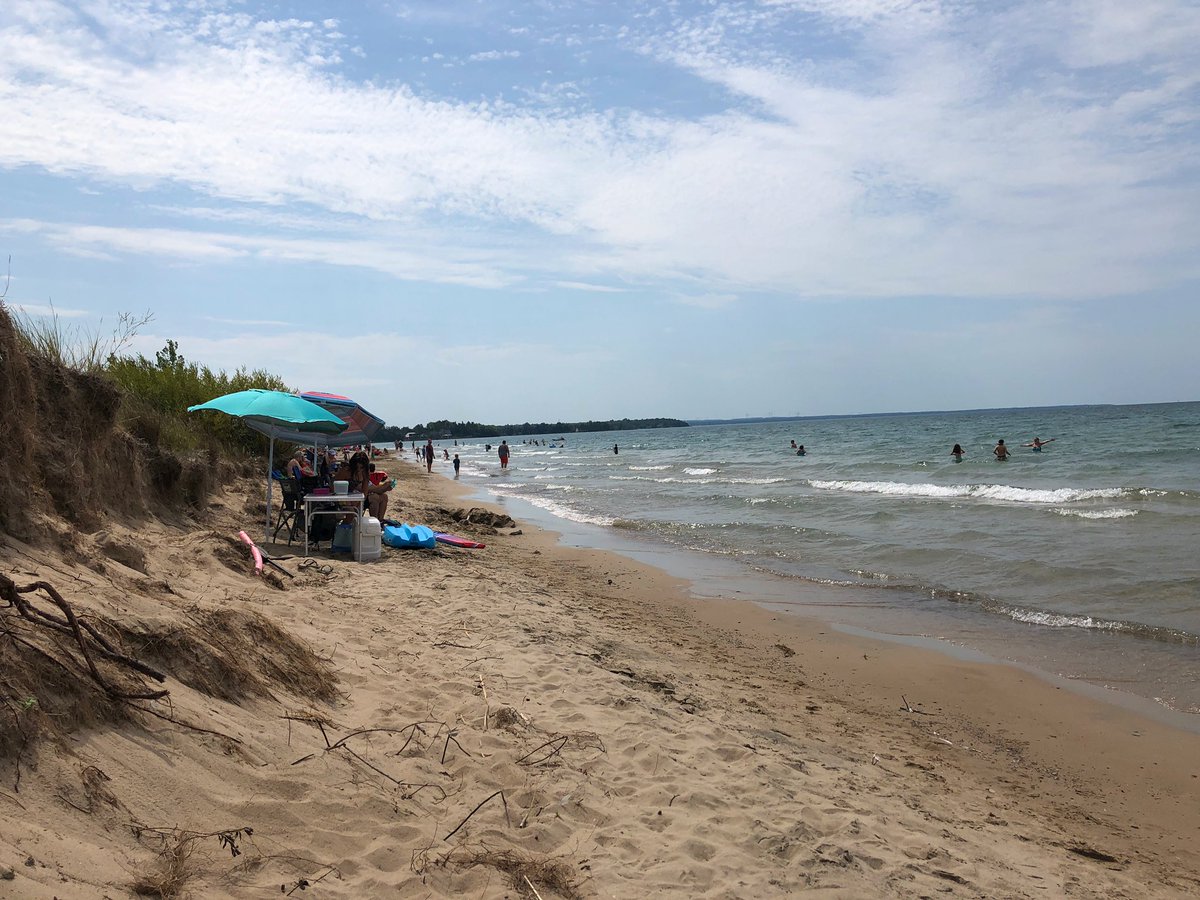 Good chop on the ocean today. You can swim in it up and down the coast for a half hour and feel your skin glowing warm from the sun on the drive back to the city across the middle of Lower Ontario. All is also well on the beach here too.