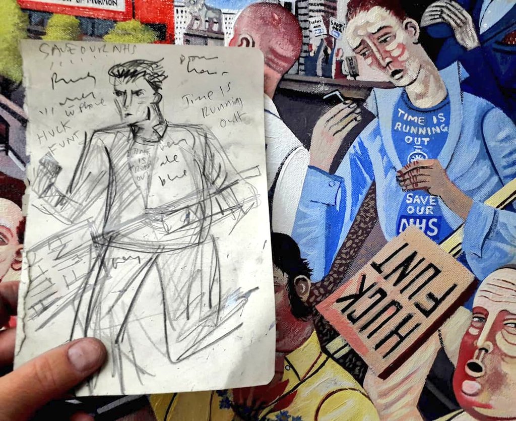edgrayart's tweet photo. Street sketch. Junior doctor protestor sketched in 2016 for Ode to Torsion painting of St Thomas' Hospital Lambeth 160x120cm 2020
#nhs72 #nhshospital
#artistsketchbook
#artistoninstagram
#urbanart #london #londonart
#londonlife #streetlife #drawing #painting #paintingsoflondon https://t.co/9oNrHFQNor