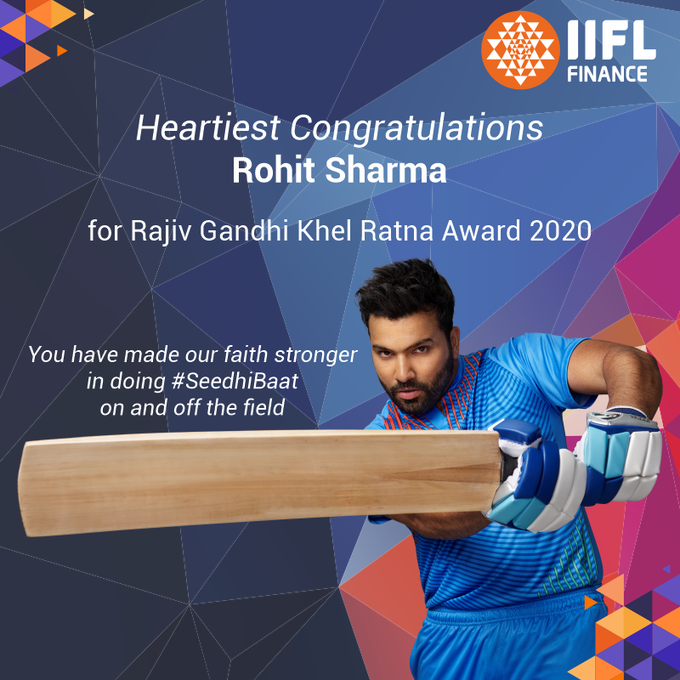 #IIFLFinance brand ambassador <a href="/ImRo45/">Rohit Sharma</a> to receive Rajiv Gandhi Khel Ratna Award 2020 
#IIFL #SeedhiBaat