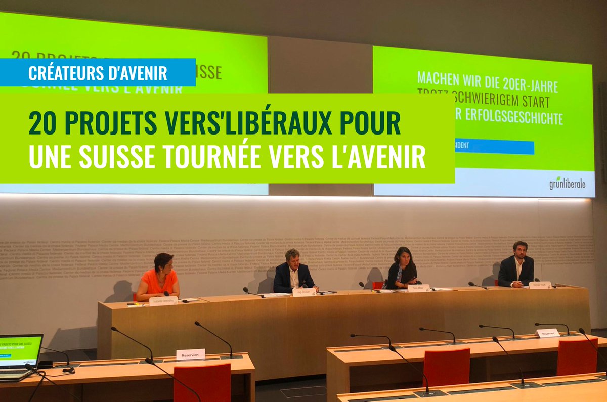 vertliberaux's tweet photo. Retrouvez le communiqué de presse au sujet des 20 projets vert'libéraux pour une Suisse tournée vers l'avenir! #créateursdavenir https://t.co/bOzM3Nx3MG https://t.co/AJcl0G3SCJ