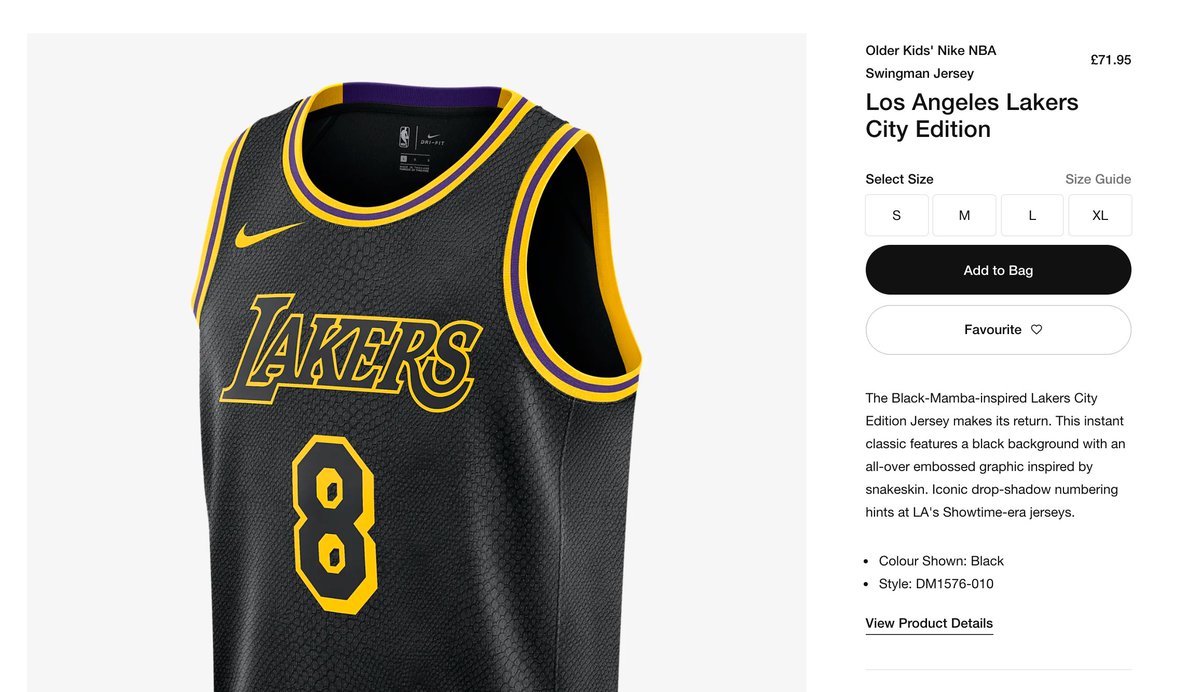 kids black mamba jersey