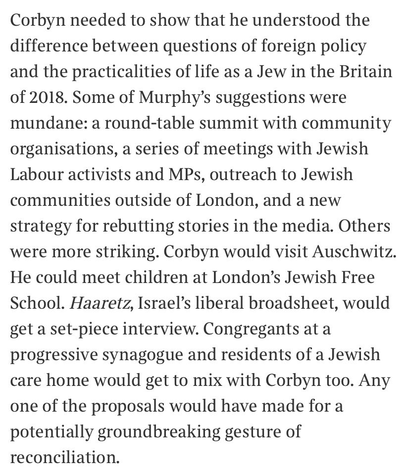 1) Karie Murphy made a list of things Corbyn could do to quell the growing row with the Jewish community. None of it happened.