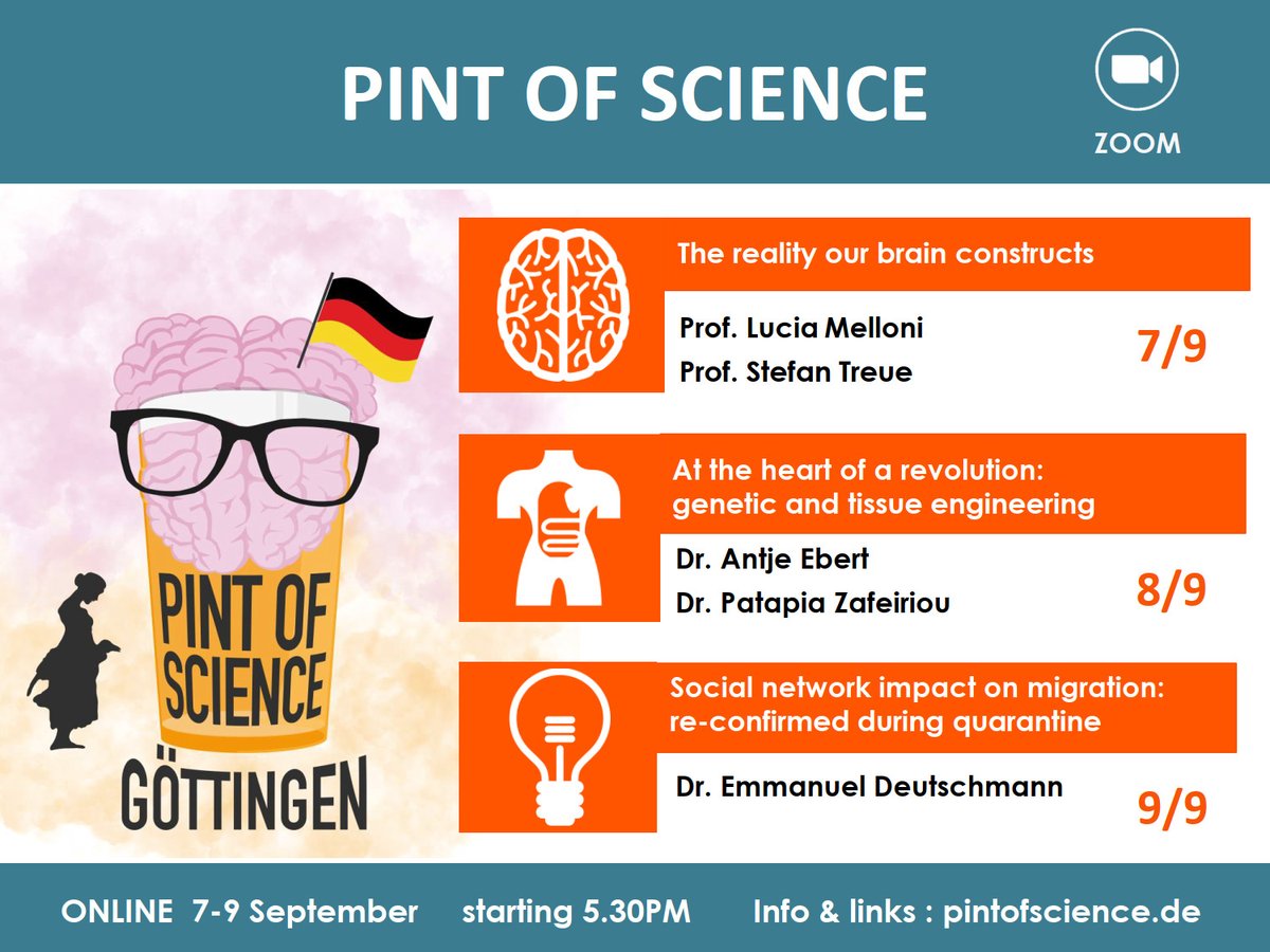 Rashi26g's tweet image. Would you like to enjoy fanstastic #Science while sipping beer? JOIN ME in the @pintofscienceDE event. at 17:30 CEST, 21:00 IST,10:30 CST from 7-9th September

zoom.us/j/6168919862

Abstracts and schedules - pintofscience.de
Looking forward to meeting you on screen.😉