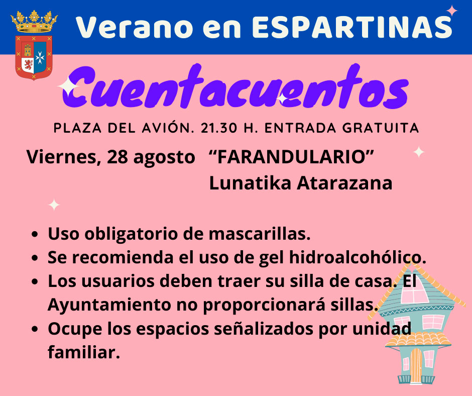 ℹ️ Programación Cine de Verano y Cuentacuentos.

📽Sinopsis PLAYMOBIL. Jueves 27 de agosto, 22.00 horas. Plaza del Avión. Todos los públicos.
▶️ bit.ly/3jd2yYr

🎭👧🧒 Sinopsis FARANDULARIO. Viernes 28 de agosto, 21.30 horas. Plaza del Avión
▶️ bit.ly/3gnORUQ