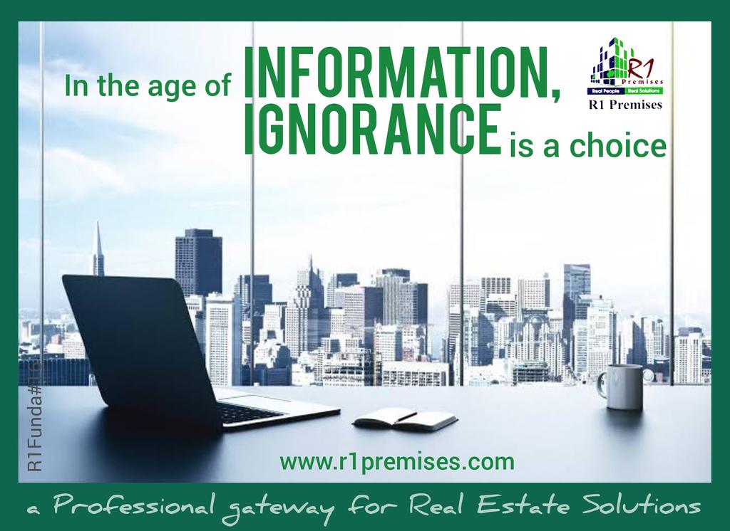 r1premises's tweet photo. In the world of INFORMATION, IGNORANCE is the choice...
#R1Premises #RealEstateSolutions #Surat #Gujarat https://t.co/mfqSt4ZBNh