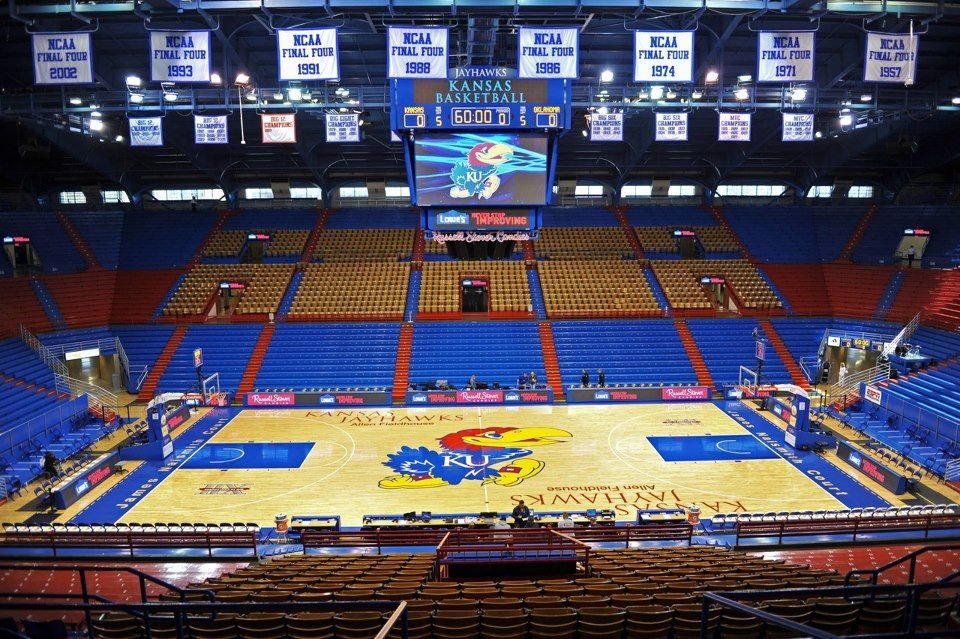 For those who don't know, Allen Fieldhouse is one of the biggest Cathedrals in the world of basketball.They get sellout crowds.For the first PRACTICE of the year.At MIDNIGHT.If you ever get the opportunity to attend a game there & you don't do it...you are, in short, a moron.