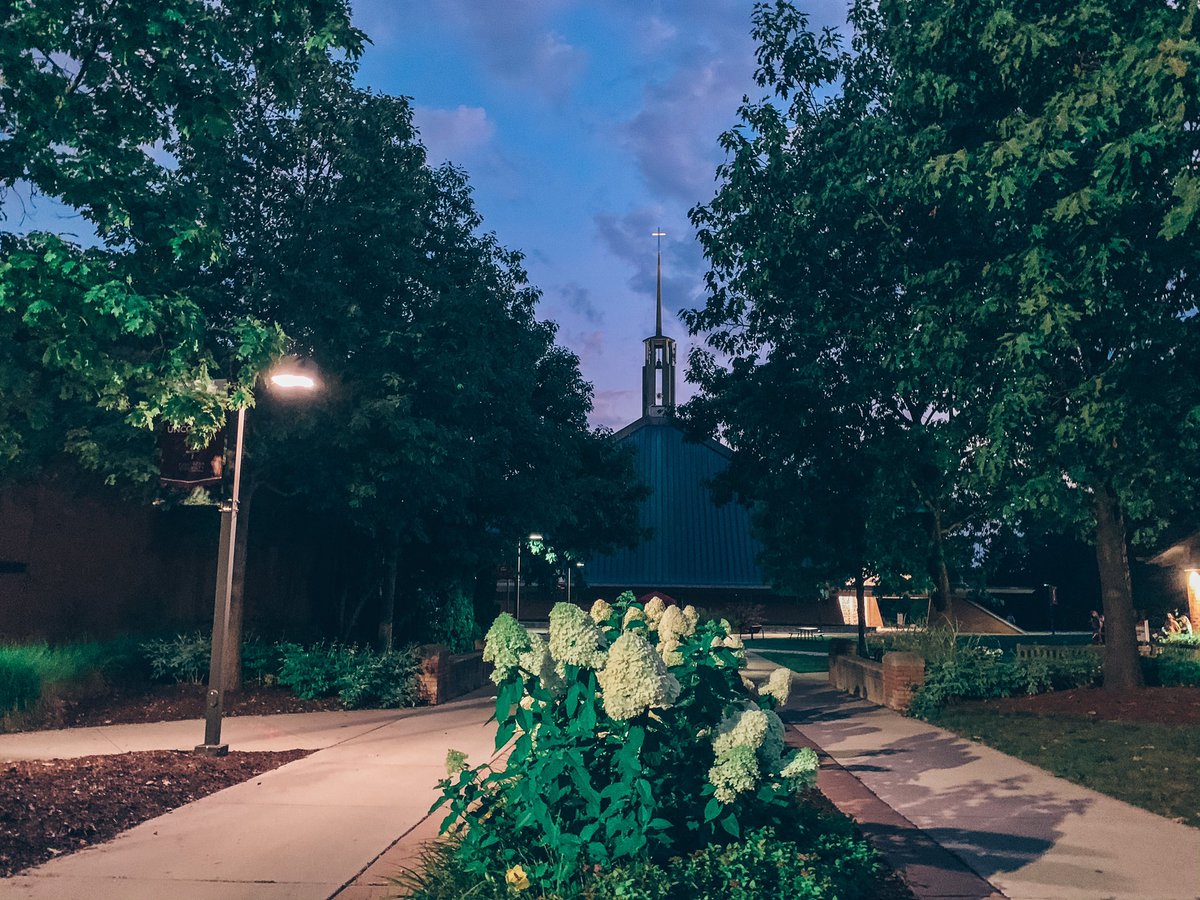 cuaa's tweet photo. Some evening angles &amp; sidewalk chalk pep-talk on this night before #CUAA begins its 58th academic year. 

Jesus Christ is the same yesterday and today and forever. #Unchanging https://t.co/v3WujFcA1B
