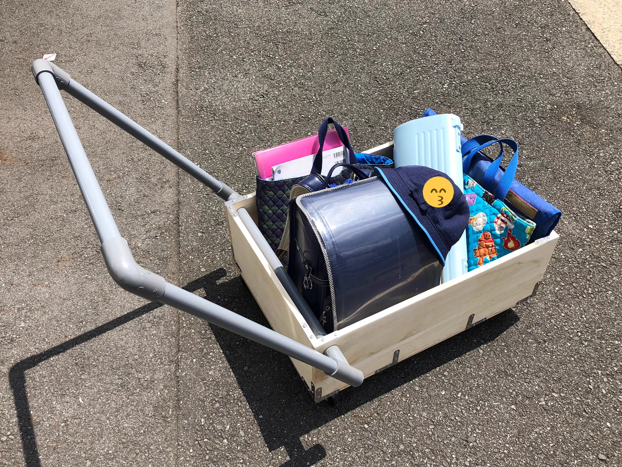 小4の夏休みの自由研究！大量の荷物を一気に運べる人力車？ｗｗ