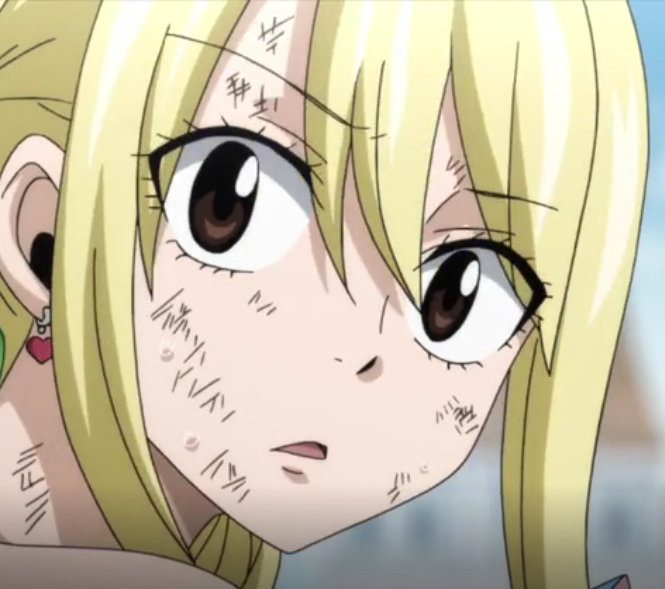 Day 236 of 366 of NaluLucy when she heard Natsu after thinking he was dead. Turns back and look at her expression.Her best friend, man she clearly loves, and the one person she does everything with.