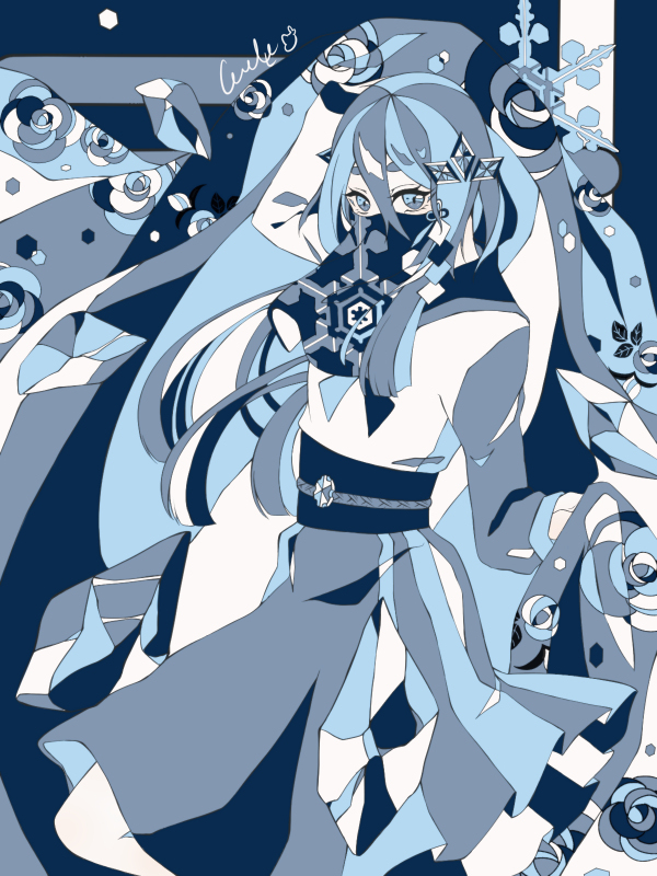 鏡合わせ オリジナルイラスト 創作イラスト イラスト 女の子 サメラテのイラスト