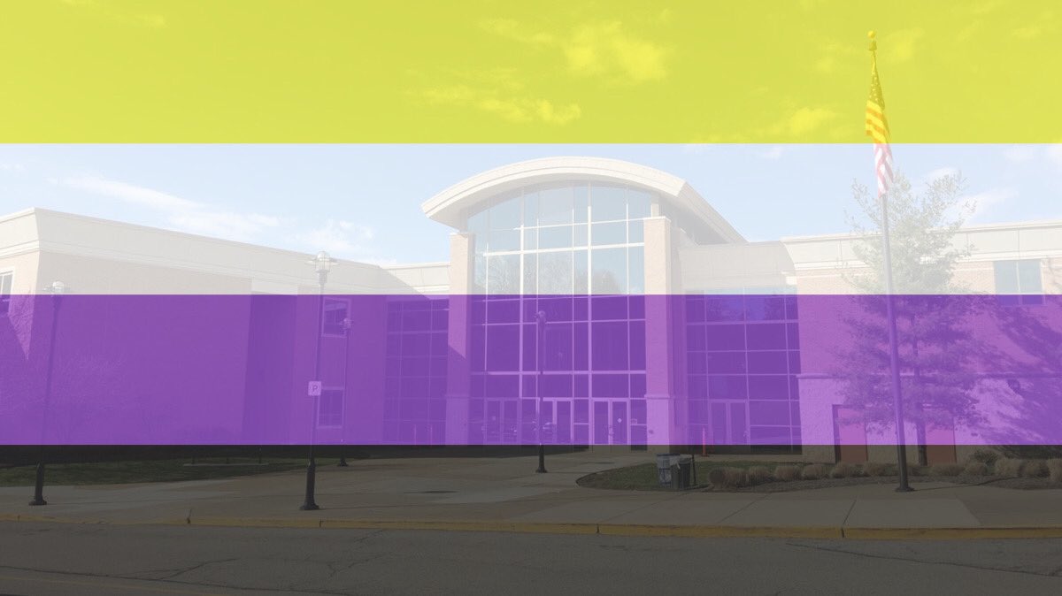 GaysUsc's tweet photo. Nonbinary pride upper saint clair high school https://t.co/OsFM0sw1rS