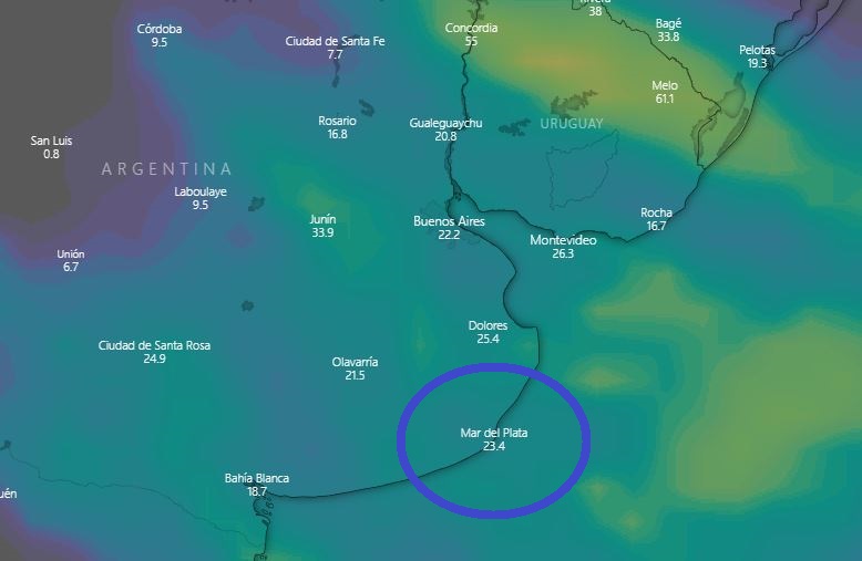 Tiempodealerta's tweet photo. #proceso
#tiempo
#Clima
#MardelPlata
#preprimavera
#sudestePBA
#pampa
#Lluvias
#tormentas
@galmassio casi es un hecho...lloverá días martes 25/8 y miércoles 26/8 con algunas tormentas eléctricas también.
Los cambios pre primaverales ya están acá...
Mapa acum PP a 5 días. https://t.co/KVyEEhs9Hv