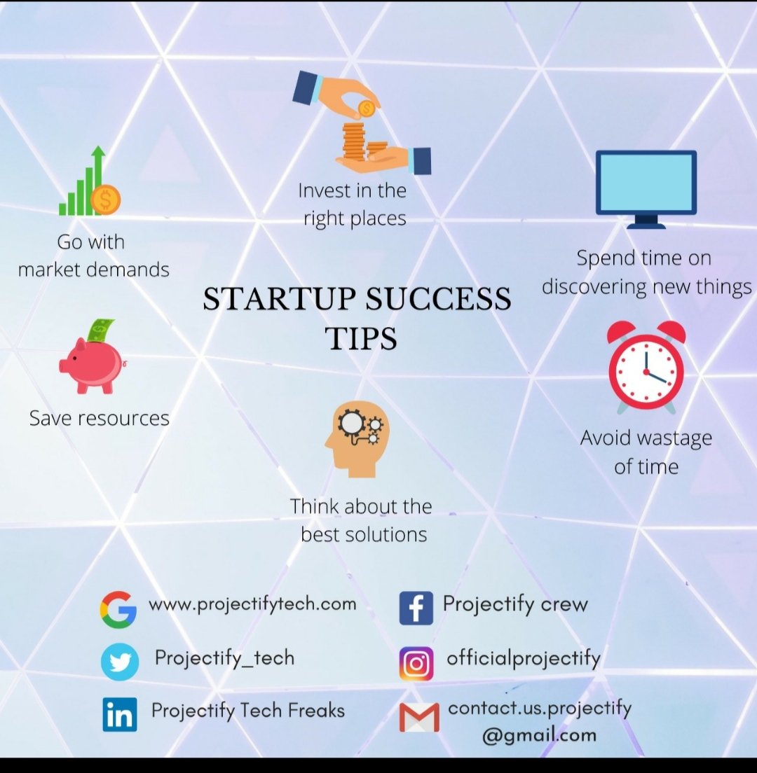 Projectify_Tech's tweet photo. Most of us dream of having startup but fail because we don't know the tips and tricks to handle it.
#cse #projects #workharder #workfromhome #codinglife #linkedin #instagram #facebook #twitter #discount #best #projectgang #codingcompetition #struggle #motivation100 #weareengine https://t.co/3YC78XuhOg