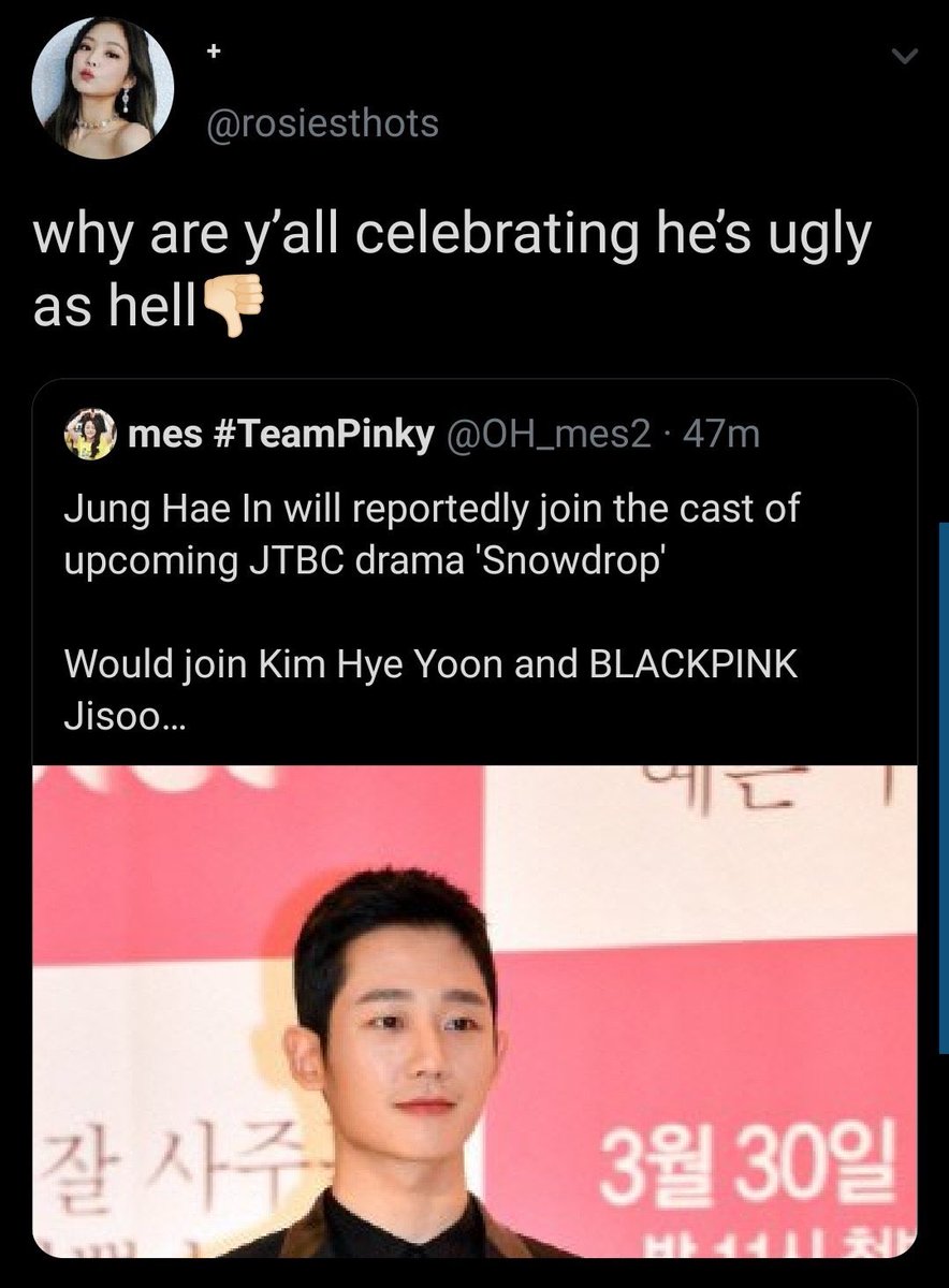 I made the tweet above because of these kind of tweets I saw on the tl.If I saw my mutuals disrespecting Jisoo, I& #39;ll also call them out.