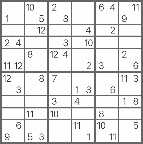 Sudoku 12x12 - Fácil 