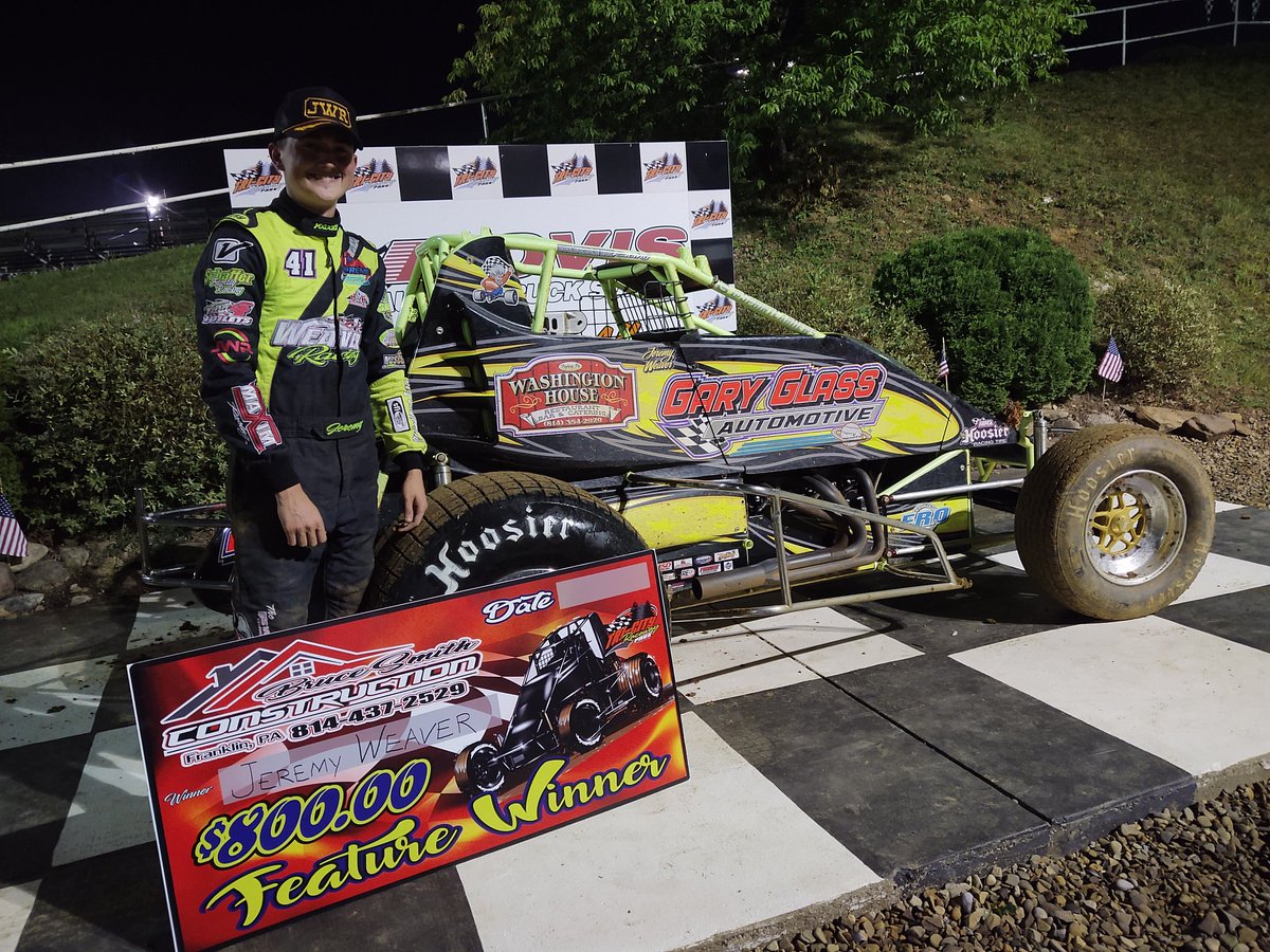 RUSHSprints's tweet image. .@jeremy_weaver35 celebrates his 5th Pace @paceperformance Weekly Series win in 7 2020 starts taking tonight&apos;s $800 Equipment Rental Options Weekly Series special @TriCityRaceway Cpresented by Bruce Smith Construction