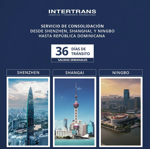 intertransdr's tweet photo. Ofrecemos el servicio de consolidación de carga desde Shenzhen, Shanghai y Ningbo hasta la República Dominicana con salidas semanales y 36 días de tránsito.⁣
⁣
#Intertrans #Shipping #FreightForwarding #TransporteDeMercancías #Logistics #Carga #TransporteMarítimo #Envíos https://t.co/ltOXbRq08x