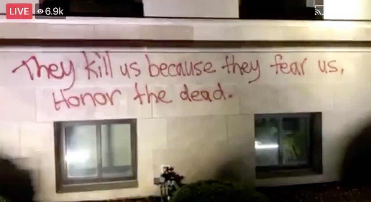Update: Protesters have tagged a courthouse in Kenosha, Wisconsin. “They kill us because they fear us. Honor the dead”
