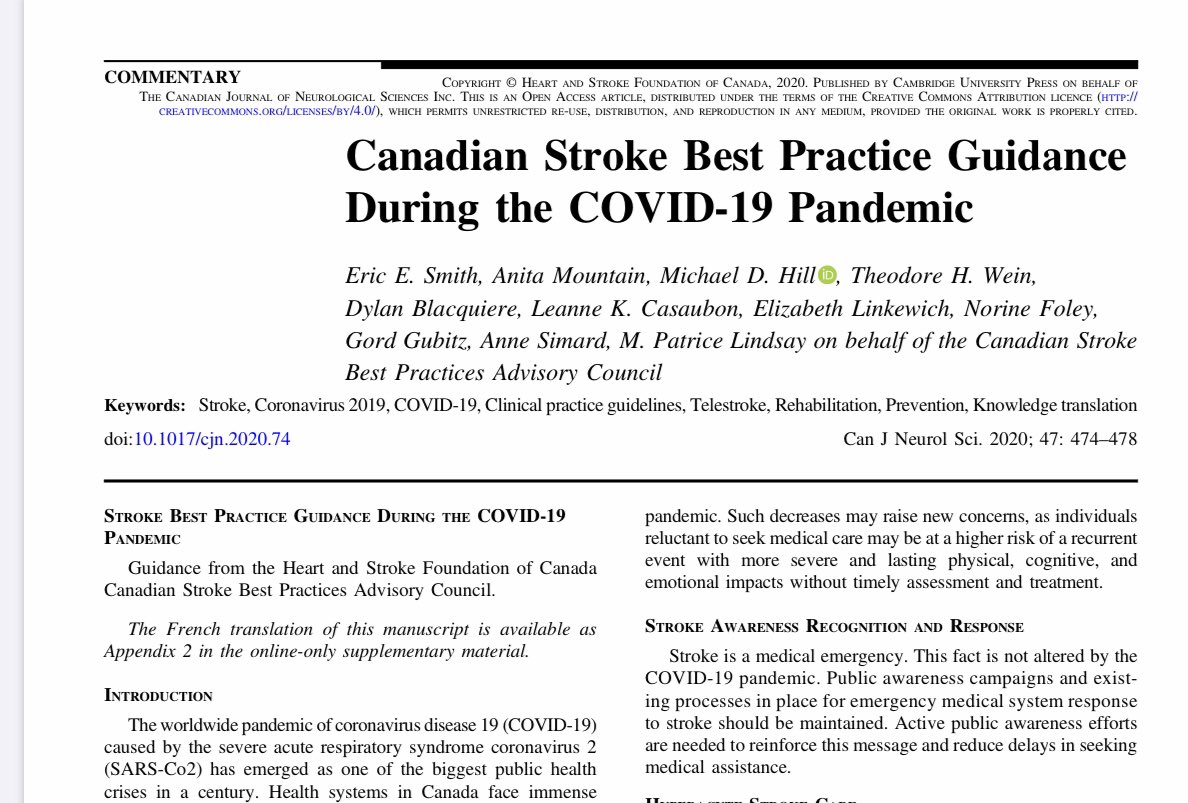 9. More to read about Candian  #Stroke Best practices here: