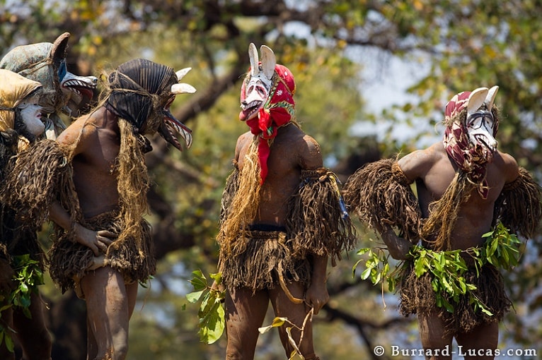 In Malawi, dead body of a Chewa tribe member is taken to a sacred place where the throat is slit and water is poured and squeezed down the stomach until it comes out through anus. The water is used to prepare food for the whole community. 1/2