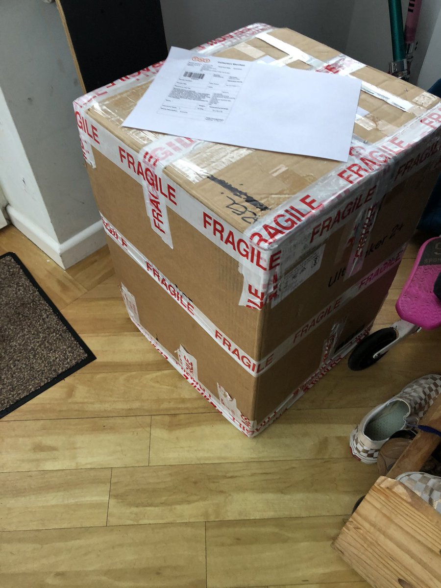 MRNelsonEDU's tweet photo. All packed up and waiting for collection. A massive THANK YOU to @CREATE_EDU_PROJ for loaning me a Ultimaker 2+ which helped me double production in creating Covid-19 Face Visors. 1937 have been produced that have gone to front line NHS to beauticians. All donated for free 💙 https://t.co/kRTaO3KetX