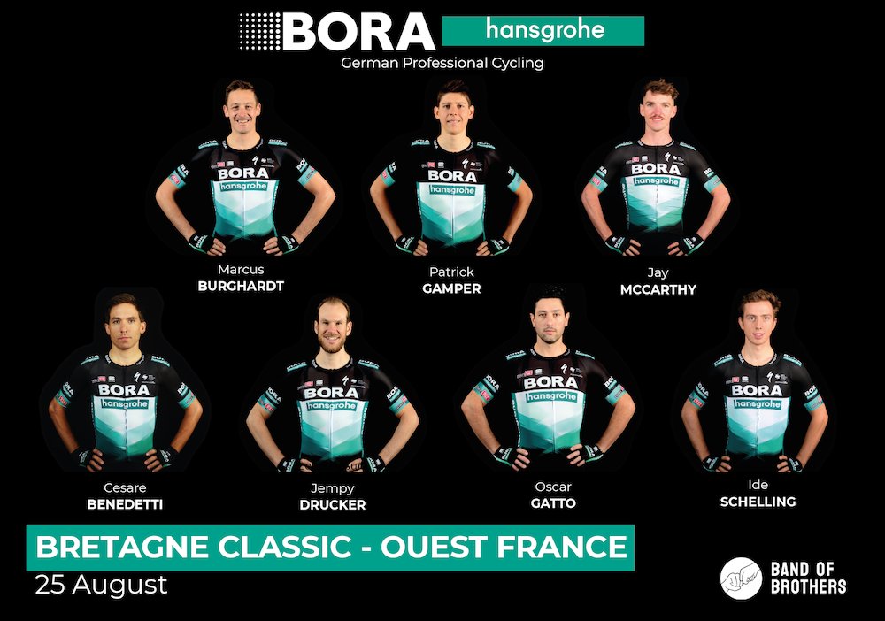 🇫🇷 #BretagneClassic 
 
We'll soon be lining up at the <a href="/GrandPrixPlouay/">Grand Prix de Plouay</a>. Here's our roster:
 
🇮🇹 <a href="/benedetticesare/">cesare benedetti</a> 
🇩🇪 <a href="/MBurghardt83/">Marcus Burghardt</a> 
🇱🇺 <a href="/jempy_drucker/">jempy drucker</a> 
🇦🇹 <a href="/patrick_gamper/">Patrick Gamper</a> 
🇮🇹 <a href="/gatto_oscar/">Oscar Gatto</a> 
🇦🇺 <a href="/JayMcCarthy1/">Jay McCarthy</a> 
🇳🇱 <a href="/IdeSchelling/">Ide Schelling</a> 
 
Let's roll 👊🏼