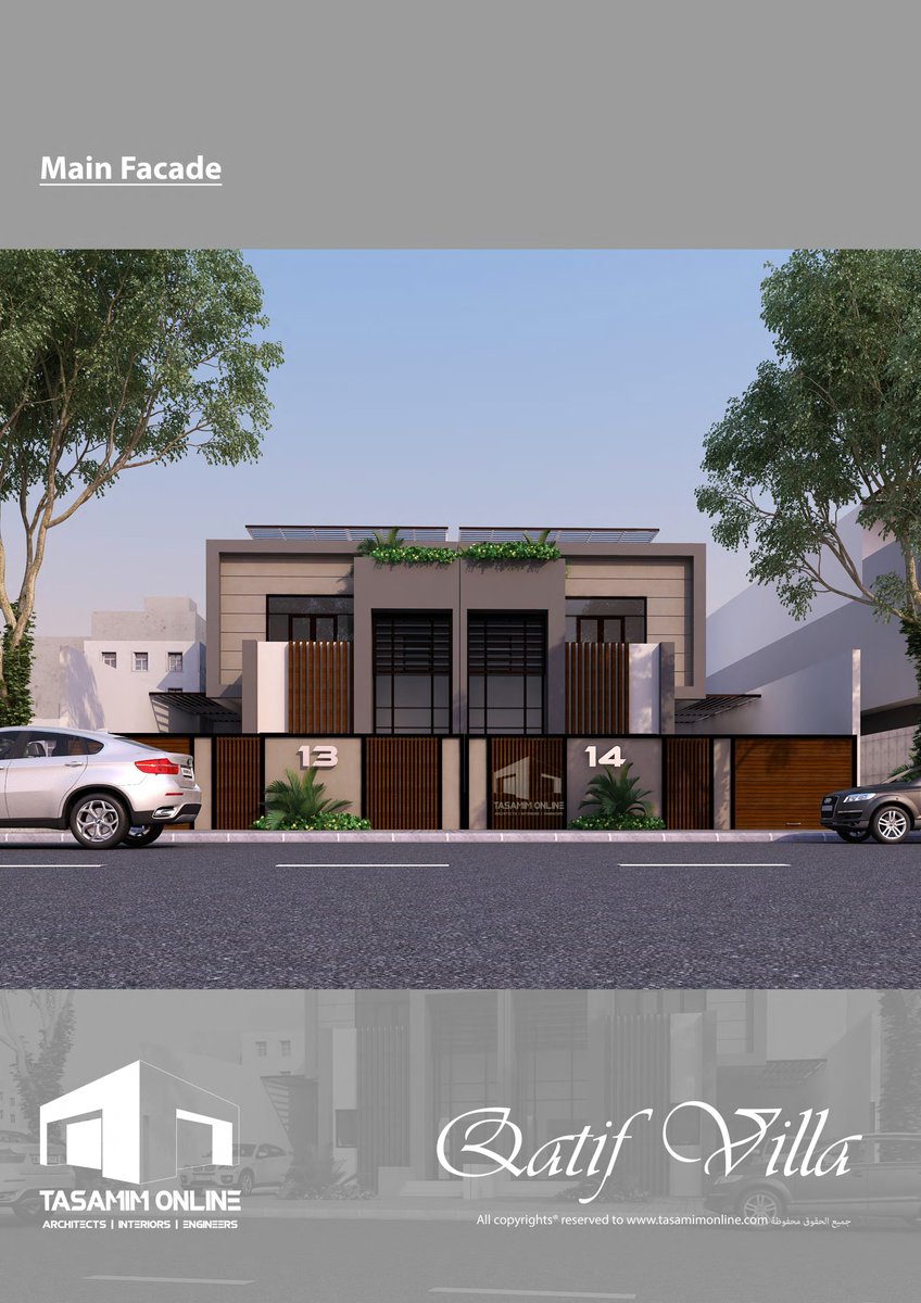 تصميم لفيلا دوبلكس بتصميم خارجي مميز ومدخل فخم بارتفاع مزدوج و7 غرف نوم تصميم لفيلا دوبلكس بتصميم خارجي مميز ومدخل فخم بارتفاع مزدوج و7 غرف نوم