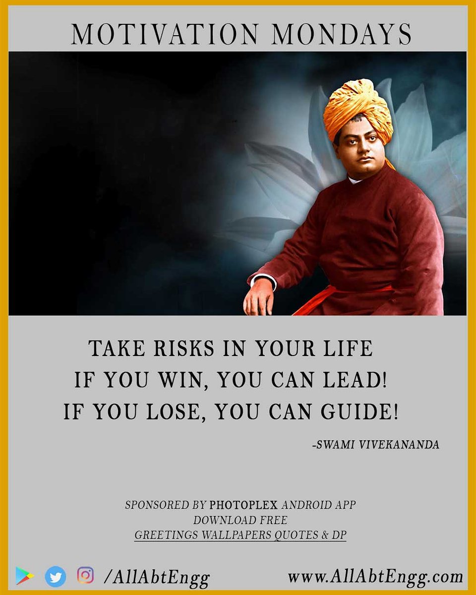 binils_'s tweet photo. Students website www.allabtengg. com
#motivate #motivationalboostup #inspirationalman #inspire #inspirationalquotes #mondaymotivation #monday #mondayquotes #swamivivekananda #swamivivekanandaquotes #swamivivekanandainspires #inpirationmonday #vivekananda https://t.co/gEjumZS4wI