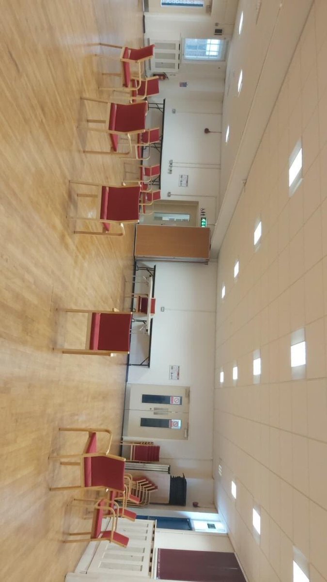 wolvesASAN's tweet photo. Our hall set out ready for a first aid course today. Chairs set socially distanced out, everything has been sanitised and floor freshly mopped.
#saftey #priorities #wolverhampton #theworkspace #firstaidtraining #hall #cleanliness #asan https://t.co/AXZzeKyf1A