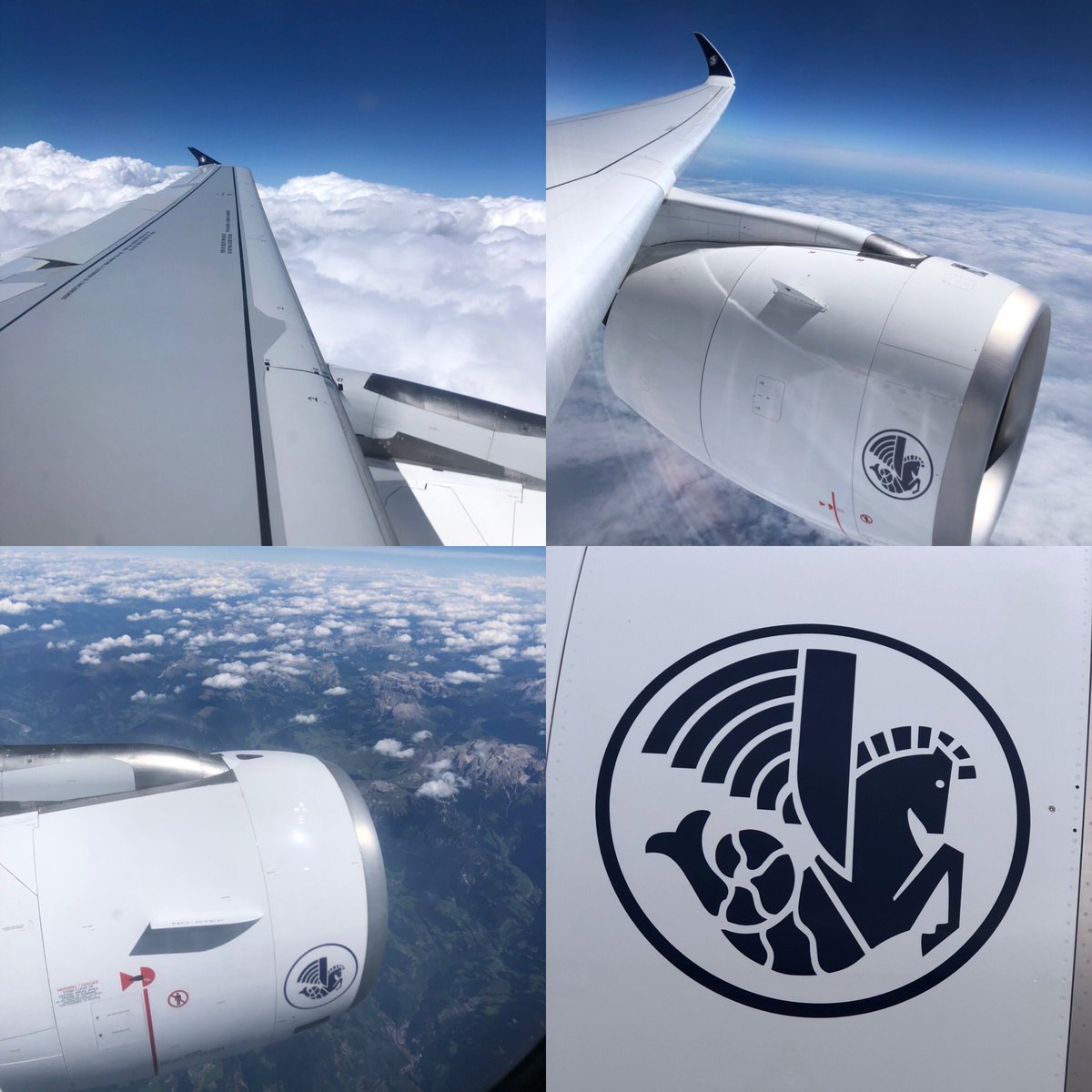 Sur le #CFM56 et les bouts d’ailes de l’#A320 ou sur le #TrentXWB et les Winglets de l’ #A350 la “crevette” hippocampe ailé logo @airfrance  #AvGeek @pilotes_af @HugoPossamai #airfrance