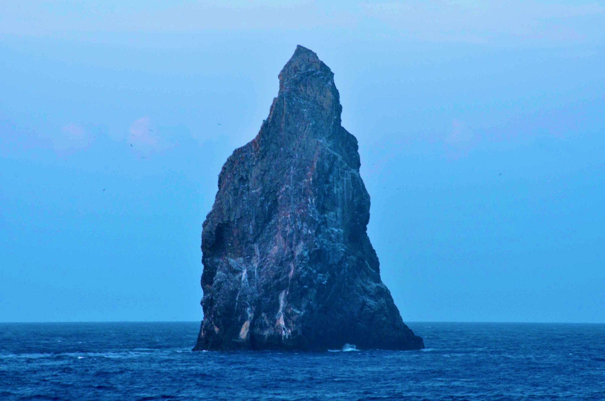 なかのけんと 伊豆諸島最南端に浮かぶ孀婦岩 高さ100mの岩 に 巨大化したハサミムシやウミコオロギが生息する独自の生態系が築かれているらしい そのアクセスの難しさから調査が進んでいないらしいけど この岩に1972年に初登頂したのが早稲田大学探検部の