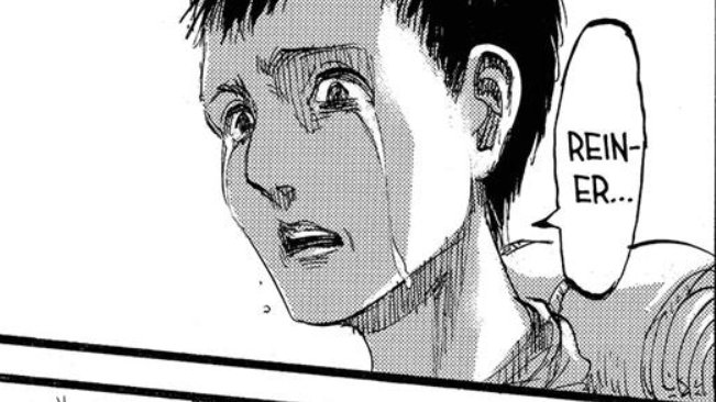 His friendship with Reiner & Annie. Bertolt is often misconstrued as the warrior who cares the most about his mission. It’s actually very clear that Bertolt cares more about his fellow warriors. The first time we see him truly angry is when he thought Annie was being tortured.