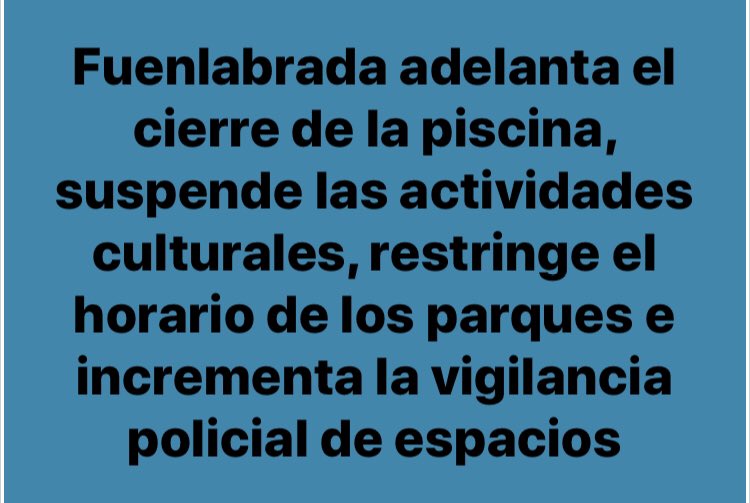 AytoFuenlabrada's tweet photo. 🔴 El paquete de medidas preventivas tiene como objetivo prepararse para la vuelta a la actividad de la ciudad tras el periodo vacacional. https://t.co/kjl12rJWzt