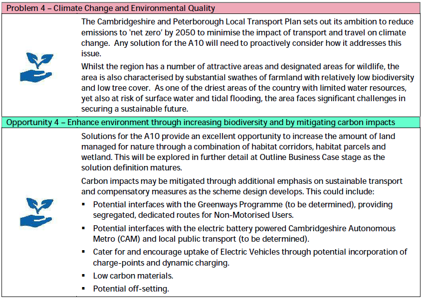 These are the “potential” mitigations the report suggests, any of which may be justified in their own right (i.e. should not depend upon dualling the A10):