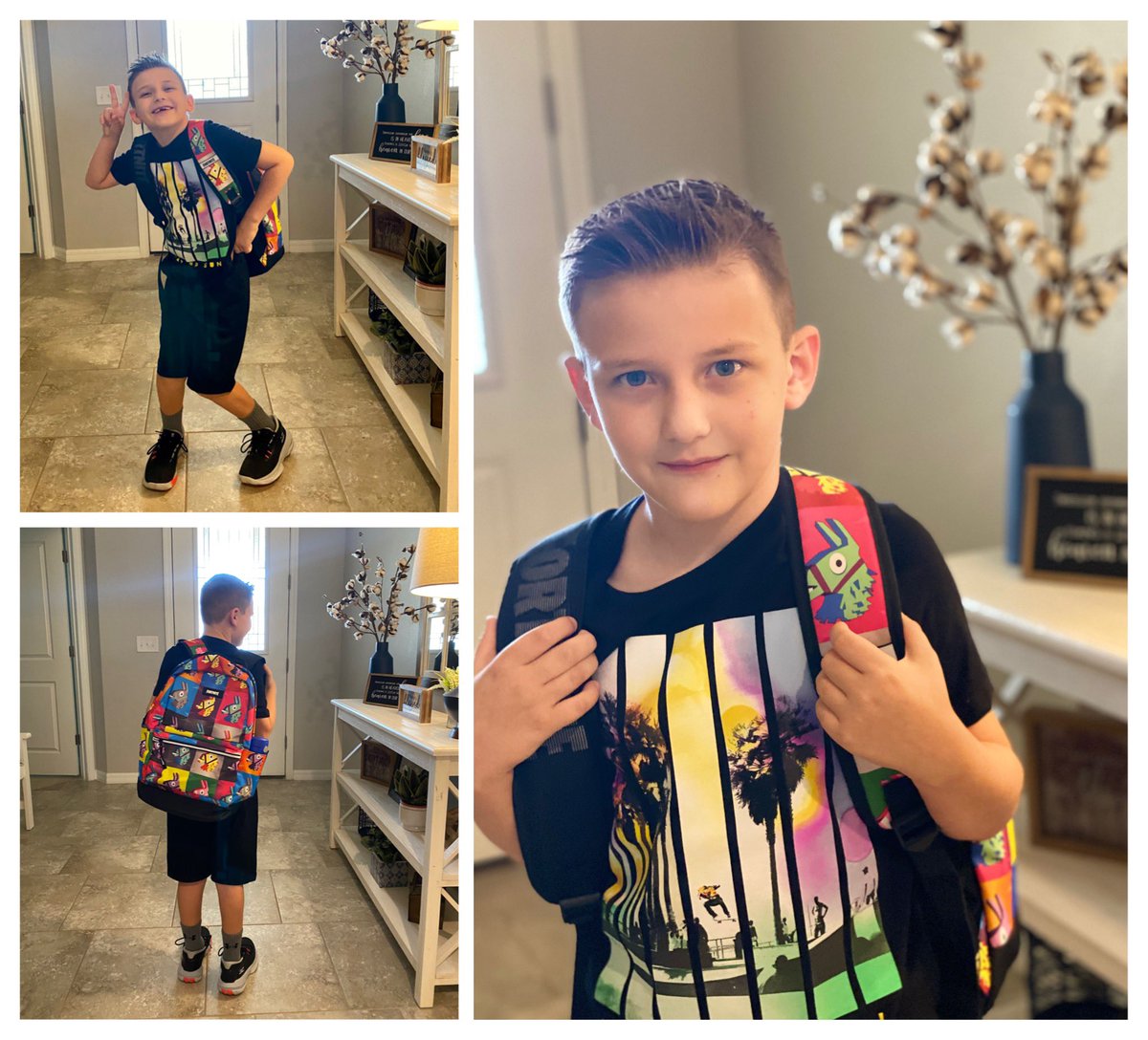 First day back to school! Wishing my boys a great first day at their new schools! 📓 📚 🎒 😷 #Dominick9thgradeWRHS #Damian3rdgradeDBES