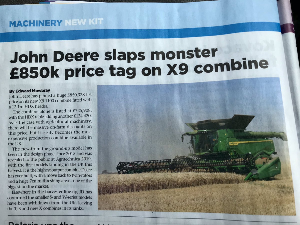 This article triggers so many trains of thought I don’t know where to start! So; a quick thread.Firstly the machinery price inflation we can all see is scary; are farmers starting to defer kit replacement and live off the depreciation? This does not end well if so. 1/5