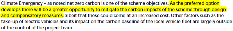 Far from suggesting that this is not compliant with the  #ClimateChangeAct or the moral imperative to treat the  #ClimateEmergency as a genuine emergency, the report suggests there may be some opportunities to “mitigate” the increased carbon emissions: