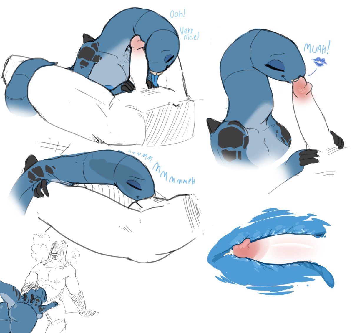 Rule 34 - 1boy 1boy1girl 1girls 2020 4 fingers alien areola armor  artlegionary ass ass up big breasts big butt blue body bodily fluids  breasts breath closed eyes clothing deepthroat dialogue duo