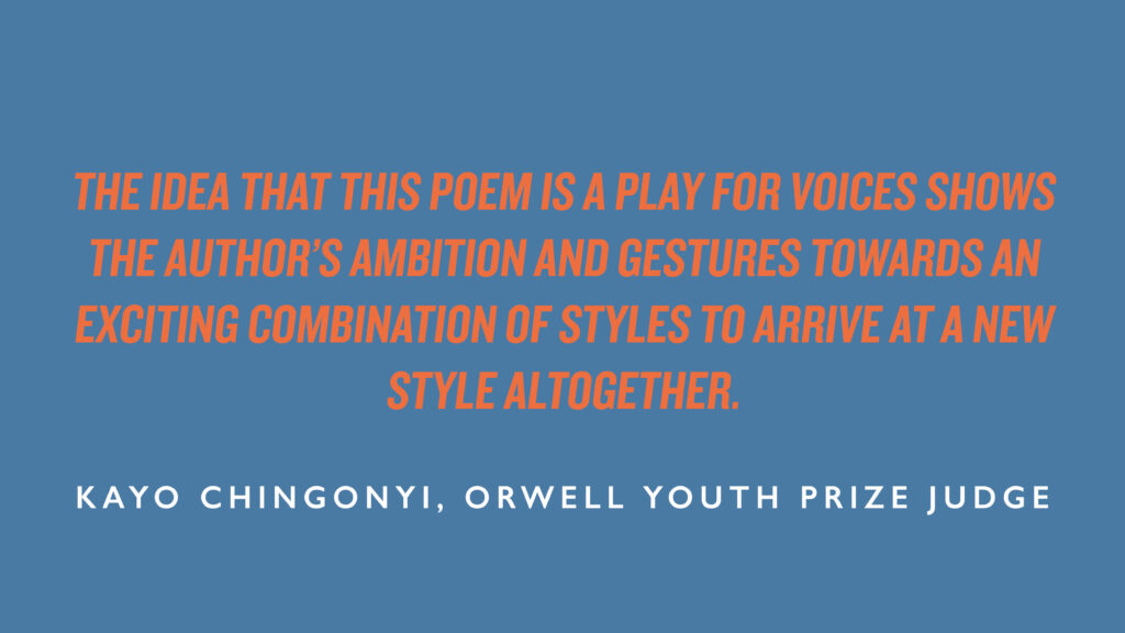 OrwellYouthPriz's tweet photo. 'This author has much to offer the future of creativity and so I hope they keep making things.' - Kayo Chingonyi, #OYP2020 judge, on 'Here there are no people' by Noah Robinson, who was a runner up for this year's prize

https://t.co/eAD6UkCpq9 https://t.co/u8GbKLi4jS