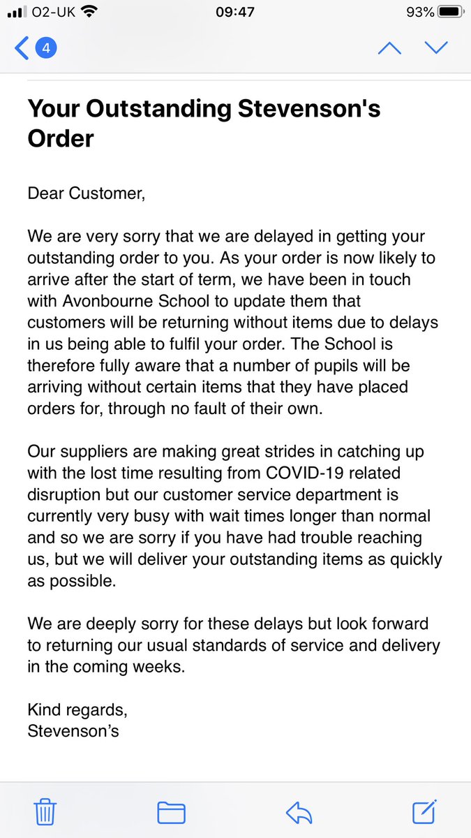 No new uniform before the start of term unfortunately... will we get any guidance on what the children are allowed to return to school wearing? 

<a href="/avonbourne_2027/">Avonbourne_2027</a> <a href="/avonbourne_2025/">Avonbourne Class of 2025</a> @Avonbourne_2024 <a href="/AvonbourneUL/">Avonbourne Boys' and Girls' Academies and USF</a>