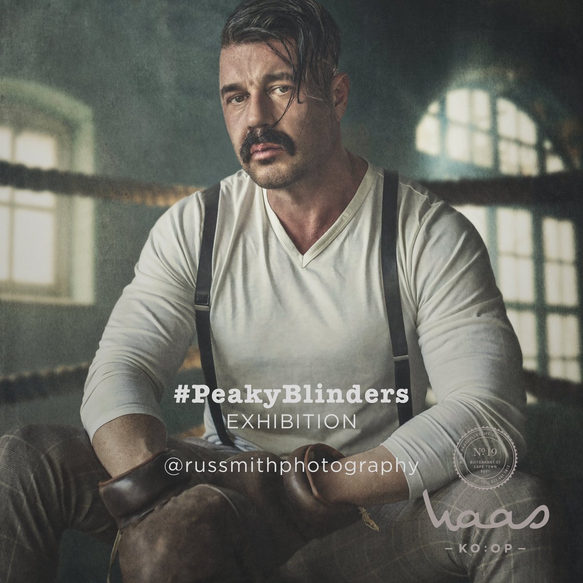 “Good taste is for people who can't afford sapphires.” – Thomas Shelby. Introducing the #HaasKoop #PeakyBlinders exhibition, in collab with the iconic Cape Town-based @russmithphotography &amp; <a href="/HEREXVII/">G</a>. Exhibition opens 26 Aug. Join us. #ByOrderOfThePeakyBlinders #ShelbyLads