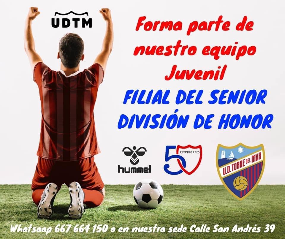 La <a href="/udtorredelmar71/">U.D. Torre del Mar</a> contará con equipo juvenil la próxima temporada.

Participara en Cuarta Andaluza Andaluza.