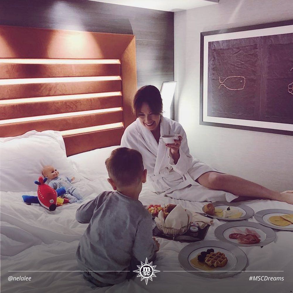 MSC_Cruises_UK's tweet photo. Breakfast in bed might just be the best start to the day. 🍳 Share your pics of your best meals on board, using the hashtag #MSCDreams, for a chance to be featured on our website. Thanks for the cute pic, @NelaLee! Unleash your sense of discovery. https://t.co/elDoJWiBuE https://t.co/vRZ5q2Gt1O