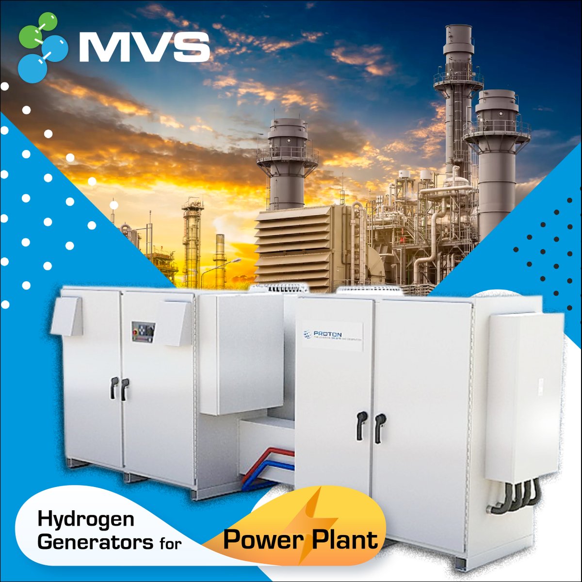 mvs_engineering's tweet image. Installing an on-site #HydrogenGenerator can have a major impact on your power plant’s ability to increase electricity production and enhance safety.