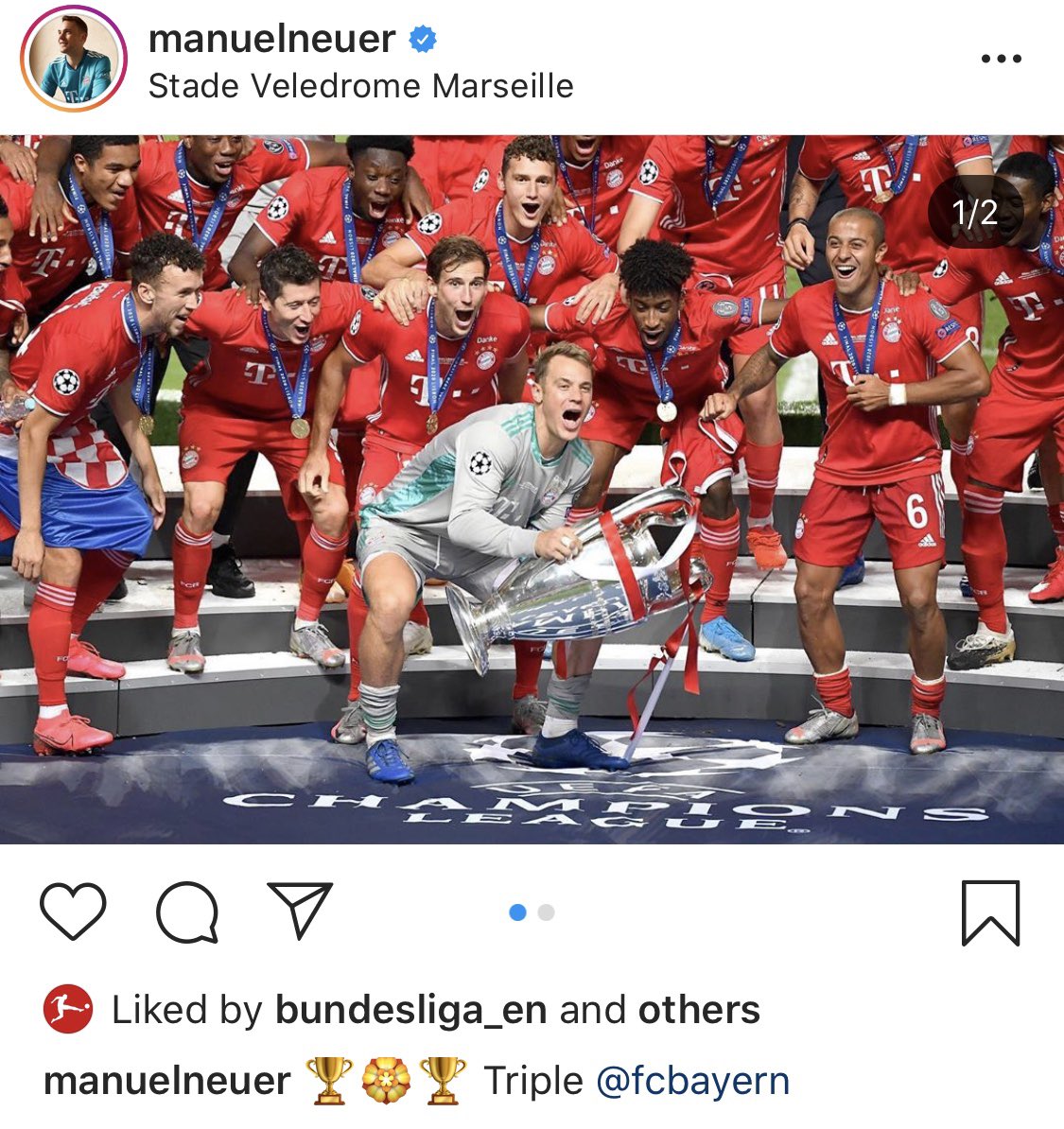 Manuel Neuer setting the location of his photos celebrating Bayern’s Champions League triumph to “Stade Velodrome Marseille” as a nod to PSG’s rivals is the sort of pettiness we can all get behind.