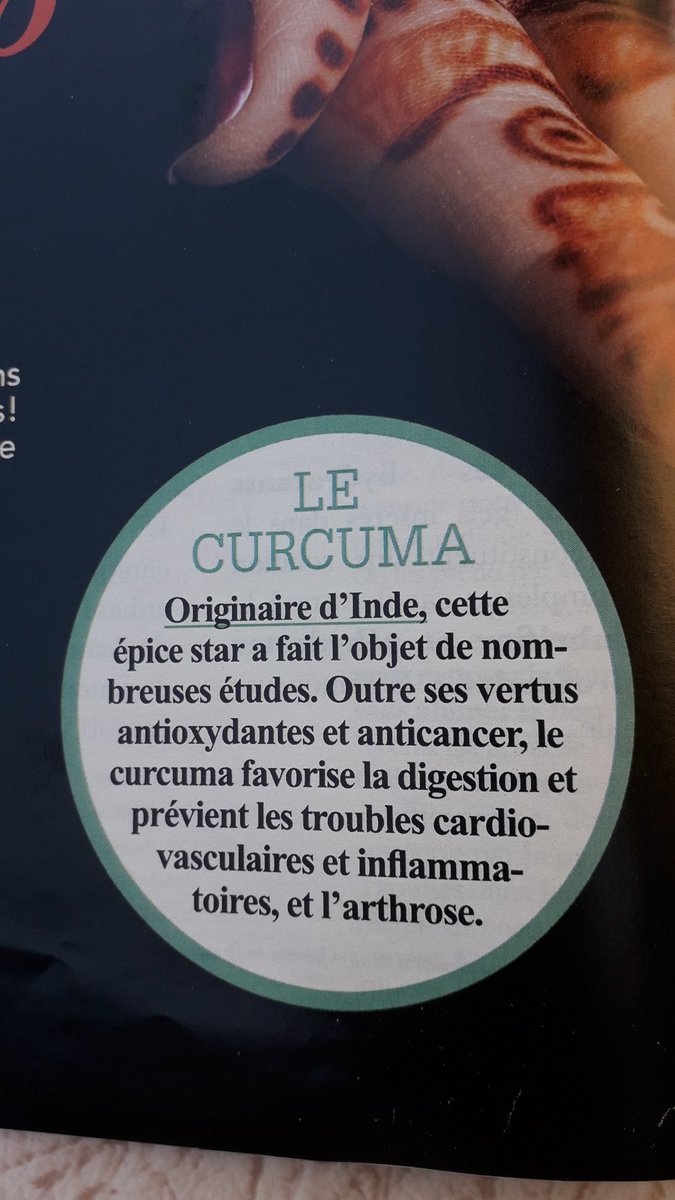 Thème : "le tour du monde des épices santé".On se commence direct avec le fameux curcuma anti cancer.Du coup c'est cool pour moi, une cuillère de curcuma et je peux continuer à fumer. 