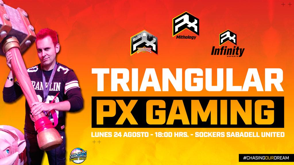 Hoy a las 18:00h CEST
📺youtu.be/vrcqBCyWyBs

♻TRIANGULAR @PXGamingg 
Los tres equipos de PX 🎉🎉🎉
Se medirán en un espectacular TRIANGULAR
@PXMytho 🆚 @Px_Infinity 🆚 <a href="/ZurraqueWar/">Zurraque War</a>